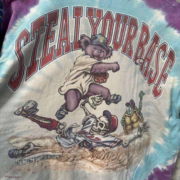 Vintage 1994 Grateful Dead Steal Your Base Baseball Bears T Shirt XL Liquid Blue - Picture 9 of 10